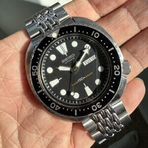 Vintage Seiko 6309-7049 Turtle Dive Watch Stainless Steel Uncle Beads Of Rice